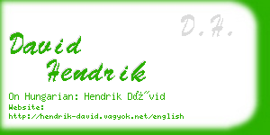 david hendrik business card